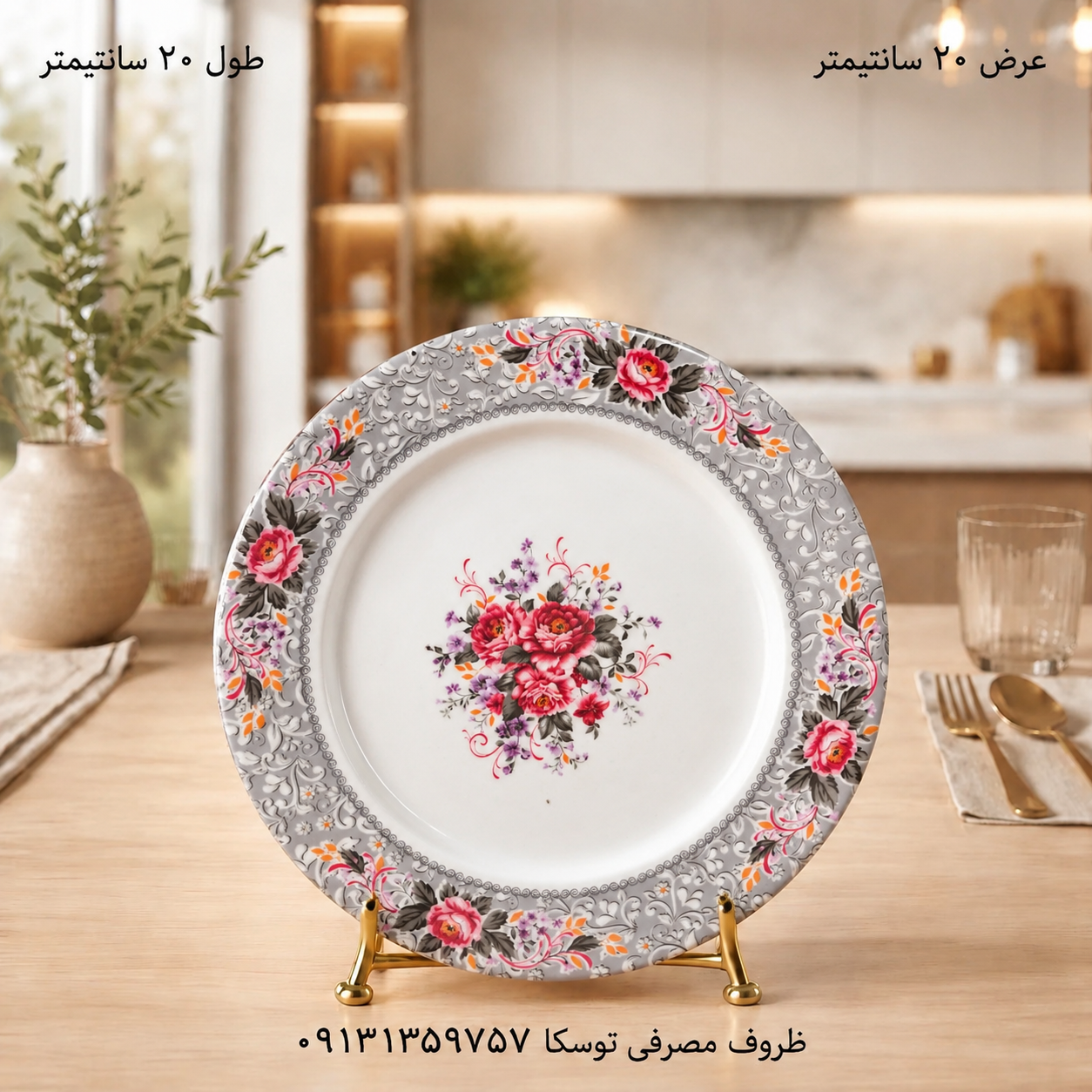 بشقاب میوه خوری پیشدستی ملامین کد 413 گل بیتا 6 عددی