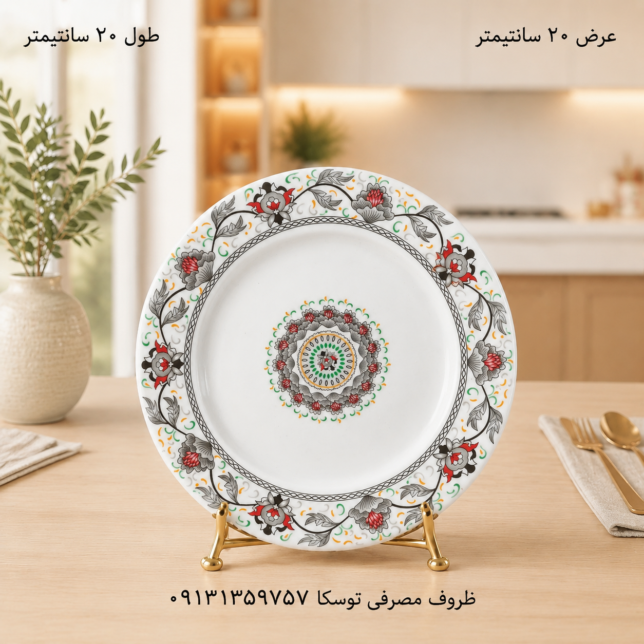 بشقاب میوه خوری پیشدستی ملامین کد 413 گل لیندا 6 عددی
