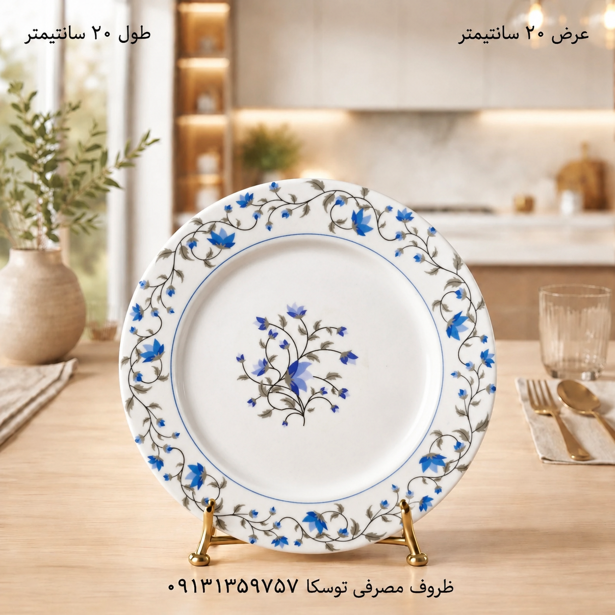 بشقاب میوه خوری پیشدستی ملامین کد 413 گل ابی 6 عددی