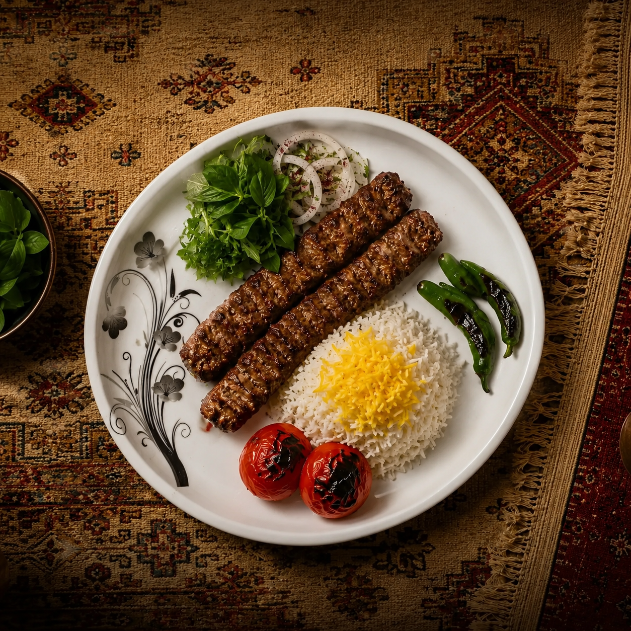 سینی دیس گرد ملامین کد 05 گل ایتانا مشکی  1 عددی