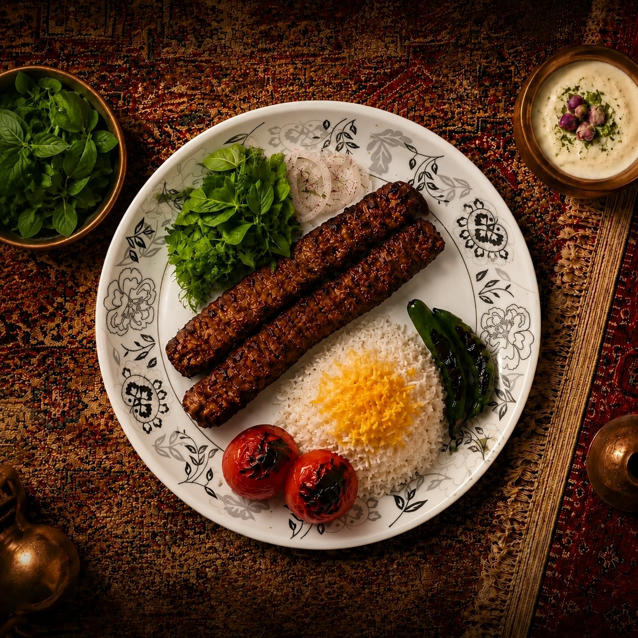 سینی دیس گرد ملامین کد 05 گل سایه مشکی 1 عددی