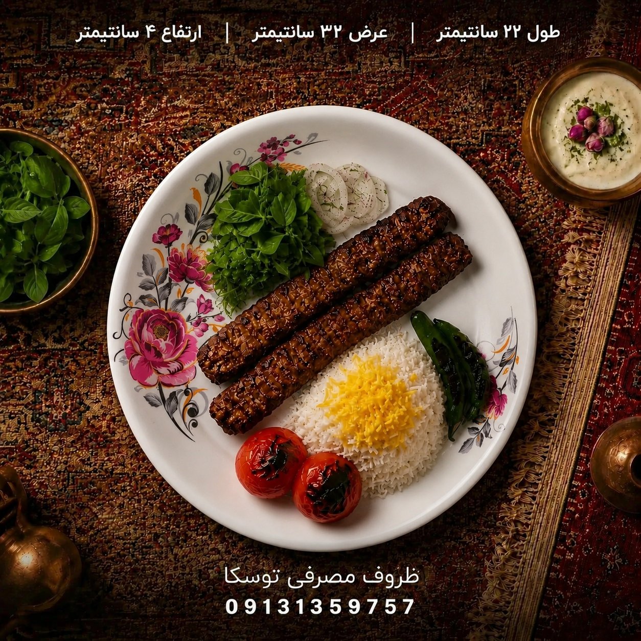 سینی دیس گرد ملامین کد 05 گل شکوفه طلایی 1 عددی