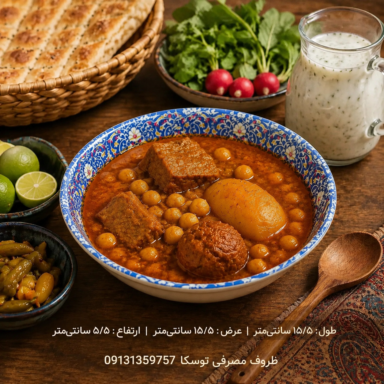 کاسه ابگوشت متوسط ملامین کد 600 گل ابی افشان 6 عددی