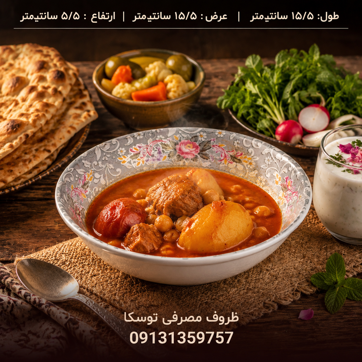 کاسه ابگوشت متوسط ملامین کد 600 گل بیتا 6 عددی