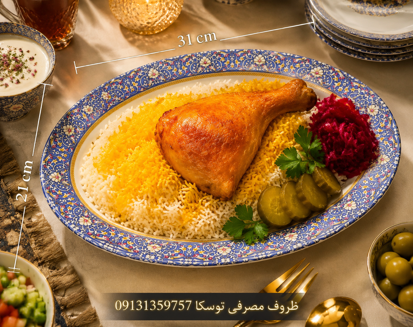 دیس بیضی کوچک تکنفره ملامین کد 430 گل ابی افشان 6 عددی