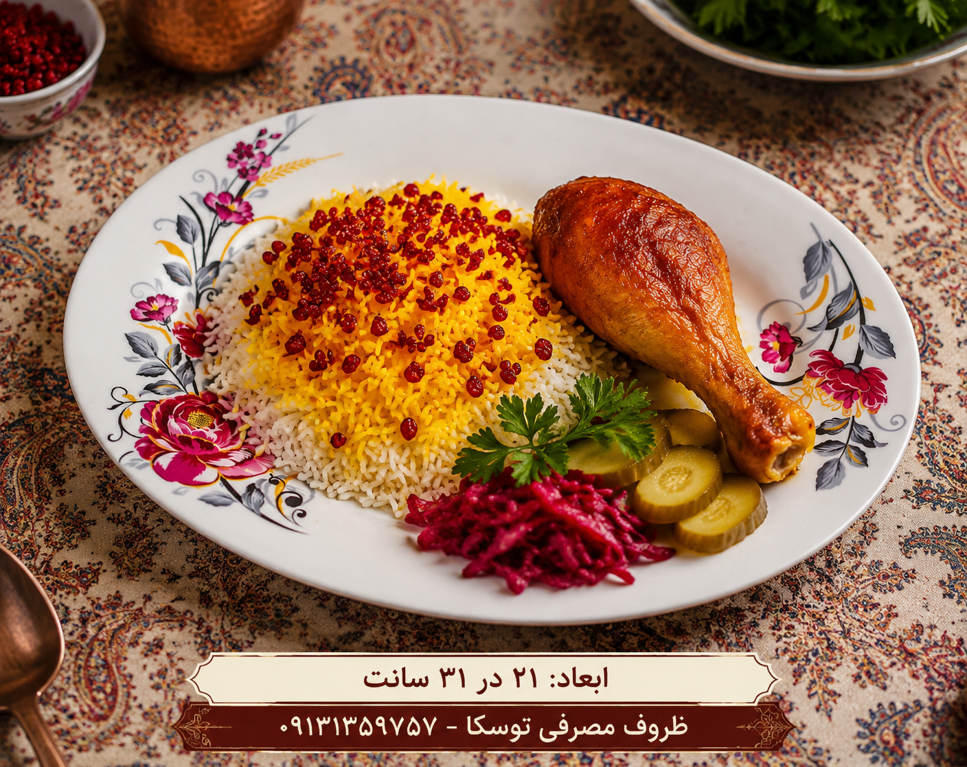 دیس بیضی کوچک تکنفره ملامین کد 430 گل شکوفه طلایی 6 عددی