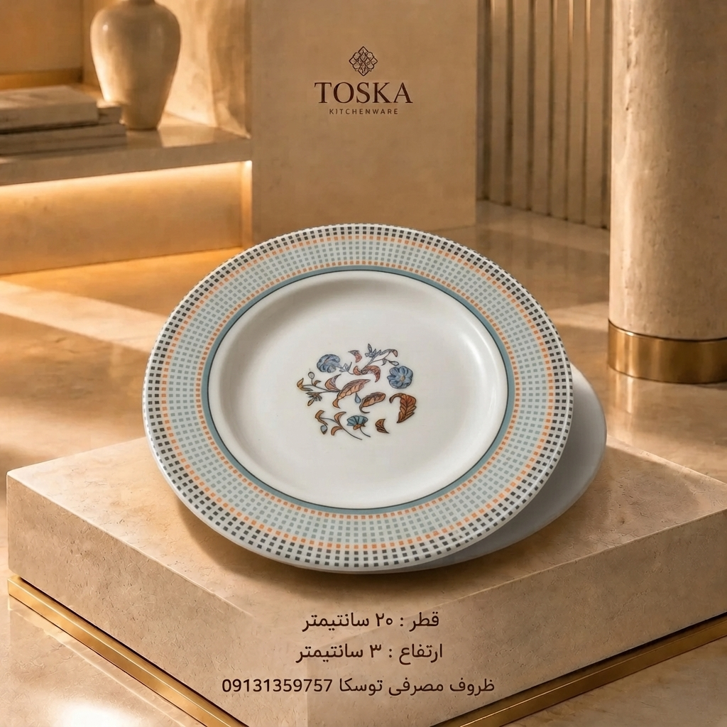بشقاب سوپ و خورش خوری لبه دار متوسط ملامین کد 220 گل نقطه چین 6 عددی