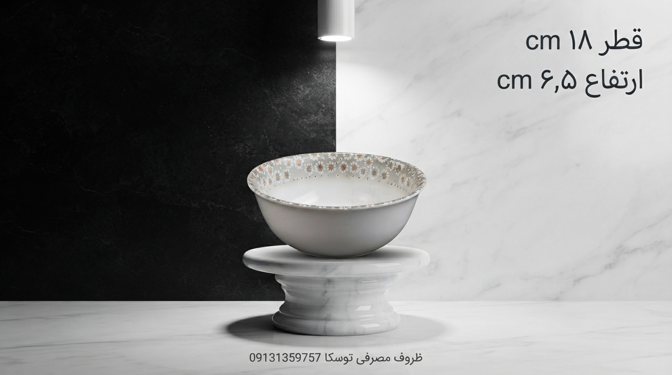 کاسه ابگوشت بزرگ ملامین کد 603 گل بابونه هانا 6 عددی