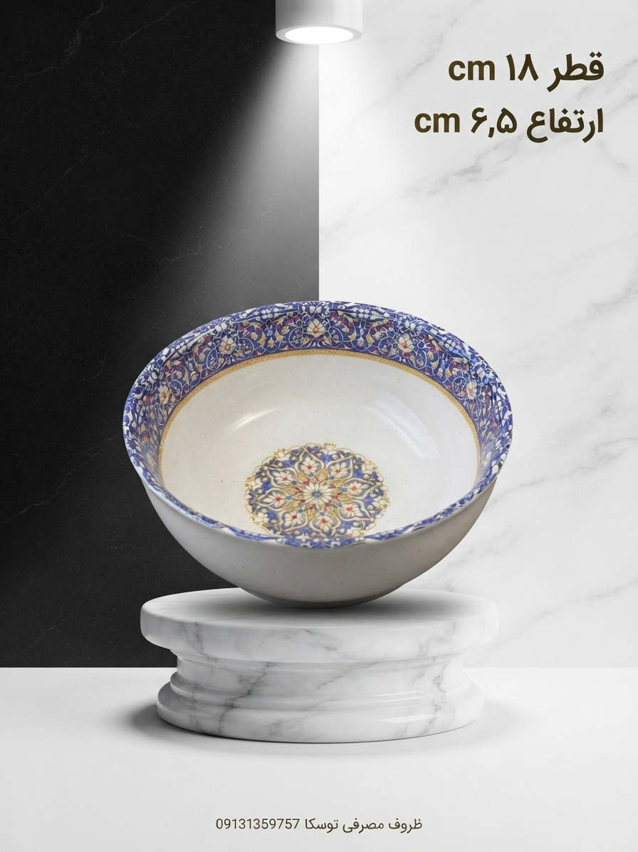 کاسه ابگوشت بزرگ ملامین کد 603 گل ابی افشان 6 عددی