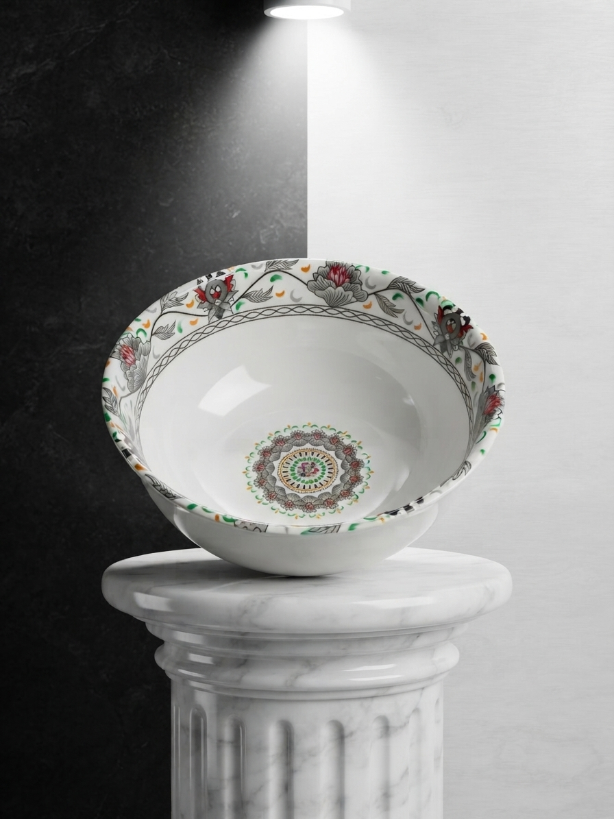 کاسه ابگوشت بزرگ ملامین کد 603 گل لیندا 6 عددی