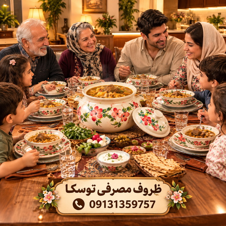 گَمَج قابلمه گیلانی گمج سفالی گلدار سایز بزرگ 8 نفره