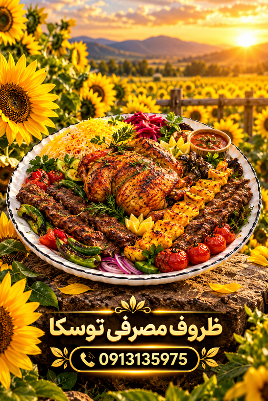 سینی یا دیس گرد ضخیم سرامیکی گل افتاب گردون نقاشی 1 عددی
